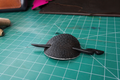 Leather Hair Barrette - Black Stamped