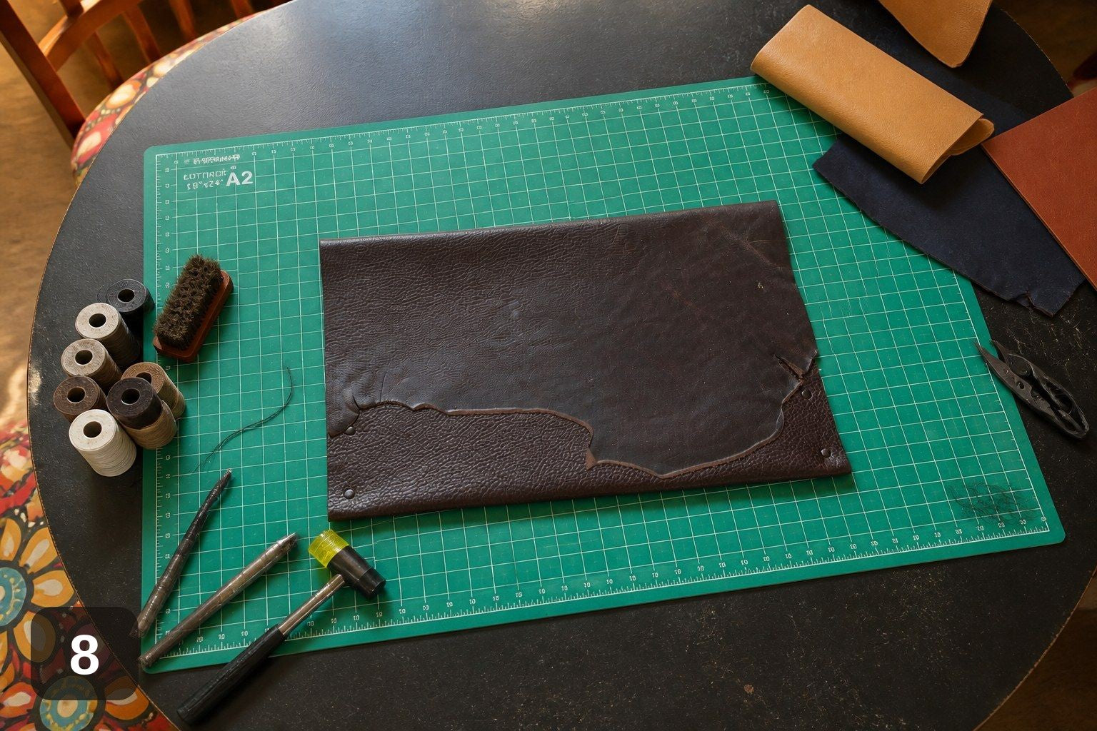 "Live Edge" Laptop Sleeve - Handmade Raw Leather