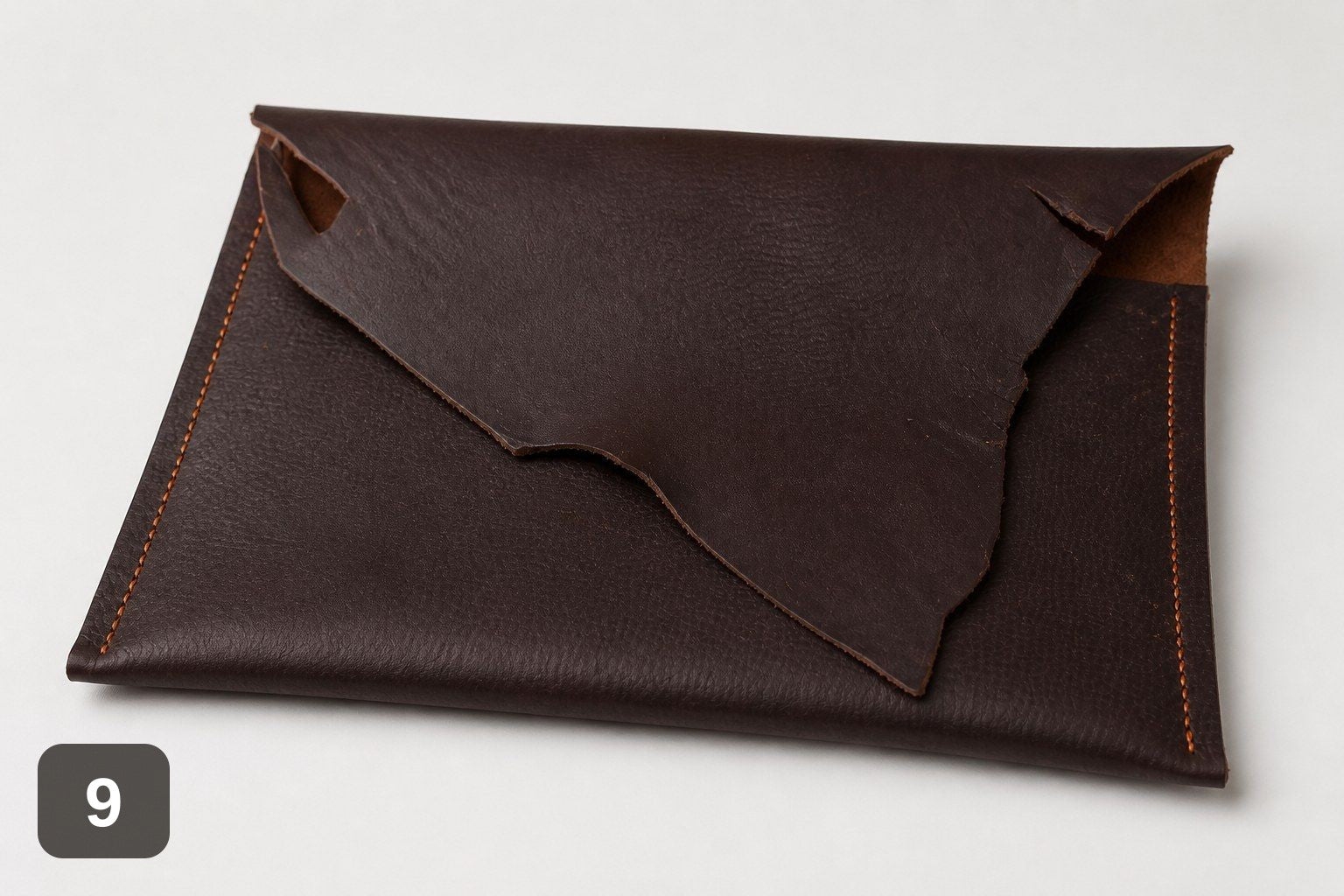 "Live Edge" Laptop Sleeve - Handmade Raw Leather