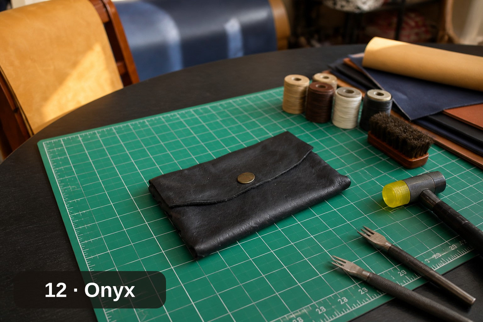 Billetera Lateral Tejida - Estuche de Cuero Hecho a Mano para Tarjetas y Efectivo