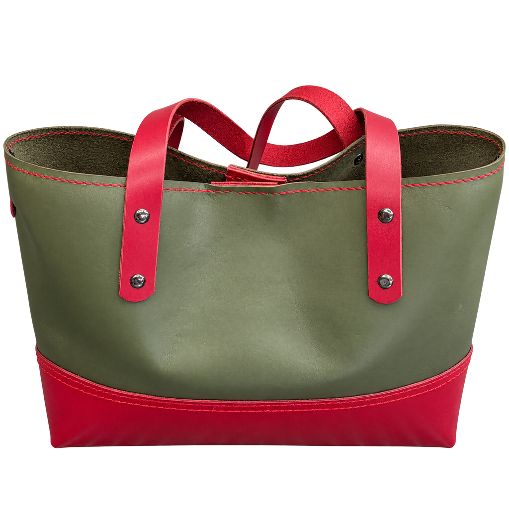 Green & Red Tote — Green Top