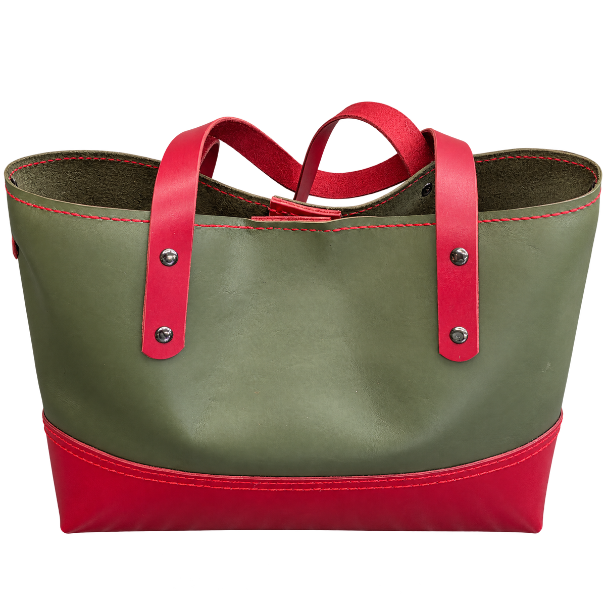 Green & Red Tote — Green Top
