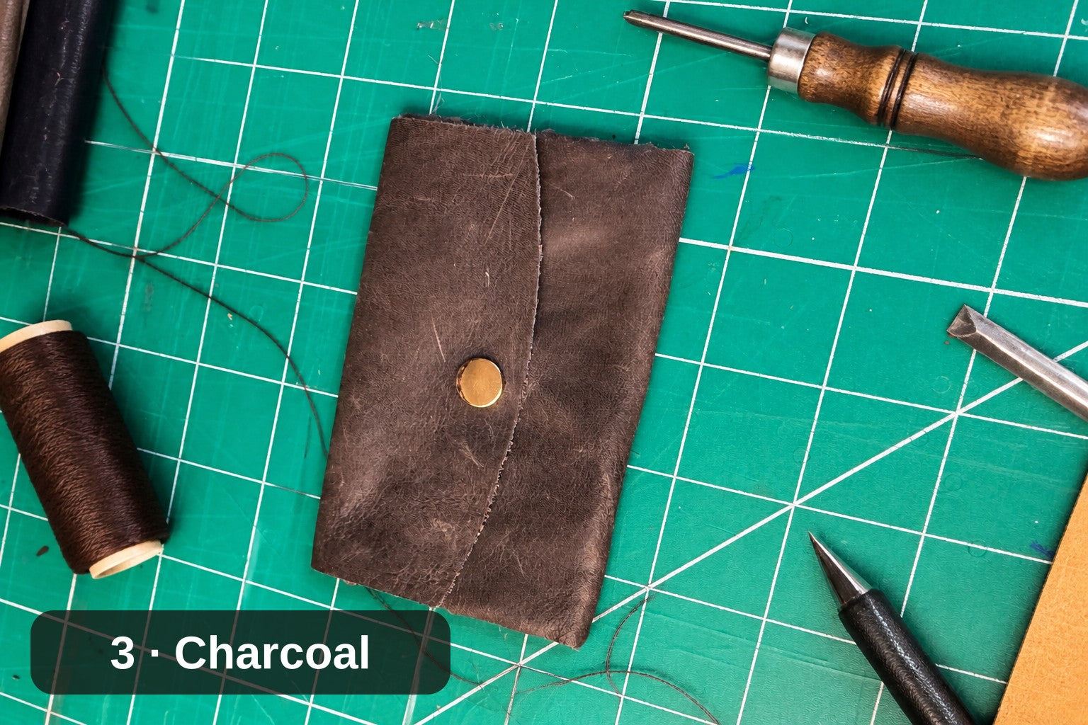 Billetera Lateral Tejida - Estuche de Cuero Hecho a Mano para Tarjetas y Efectivo