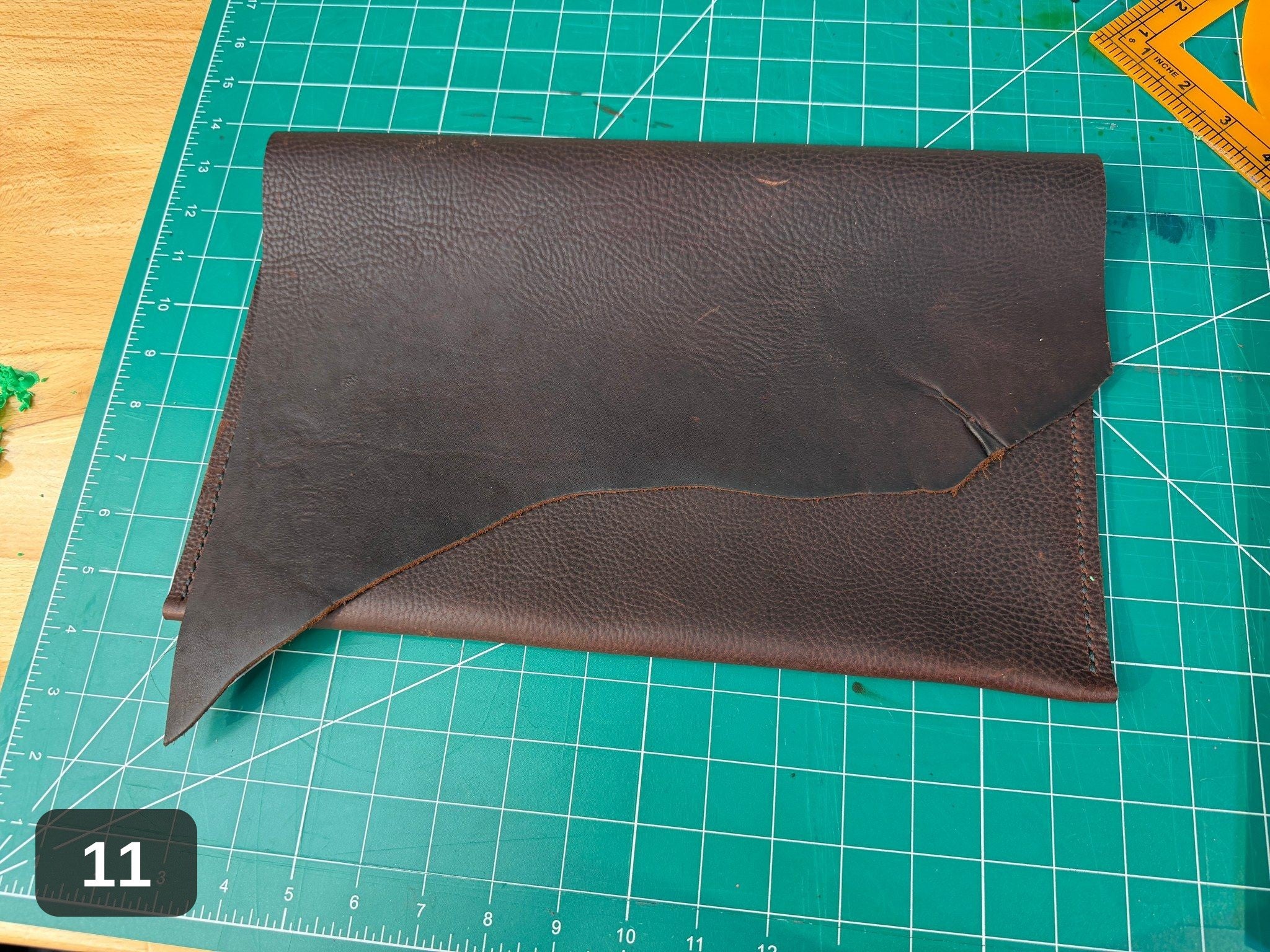"Live Edge" Laptop Sleeve - Handmade Raw Leather