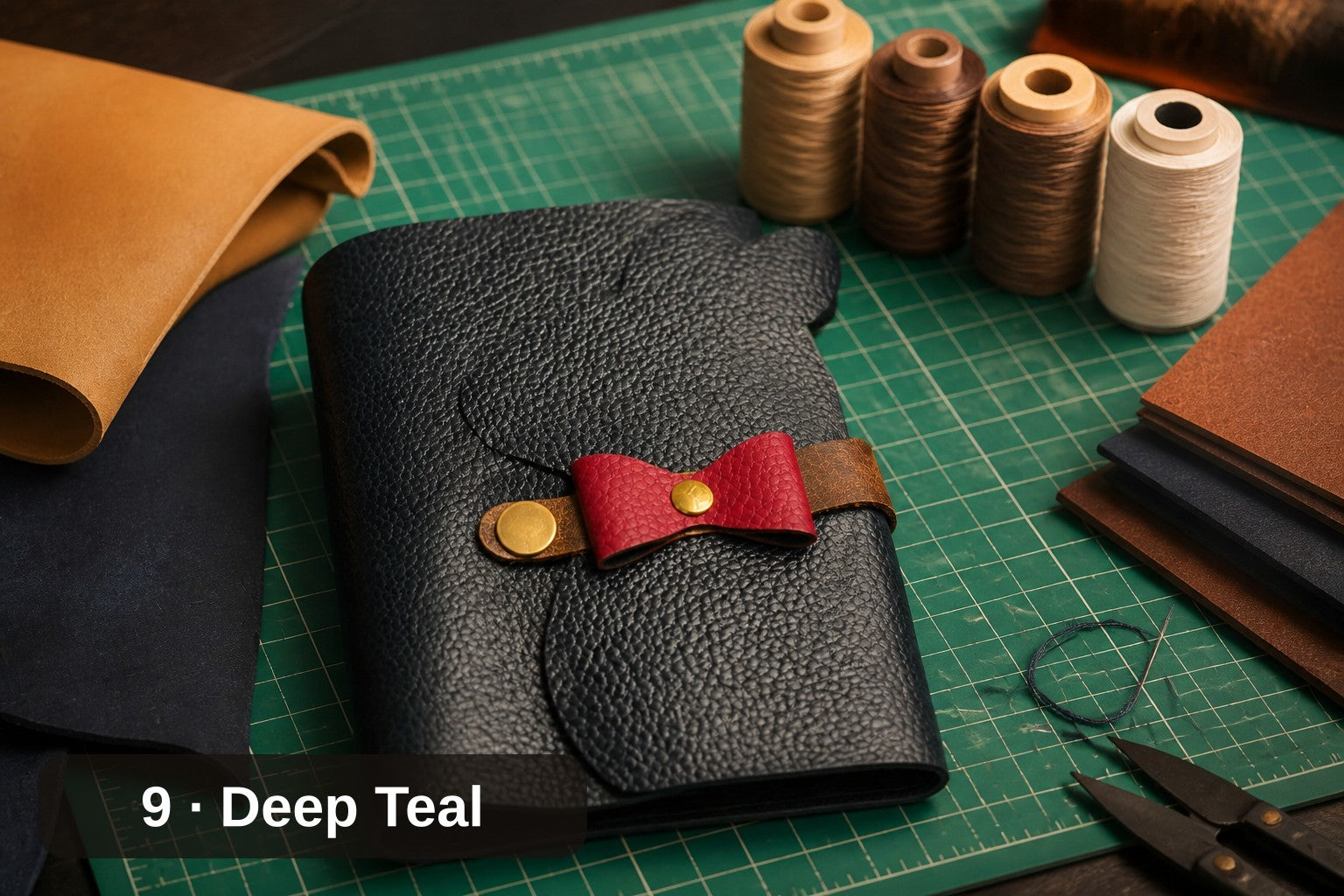 Bunny Journal Cover, Handmade Leather with Bow Tie Closure