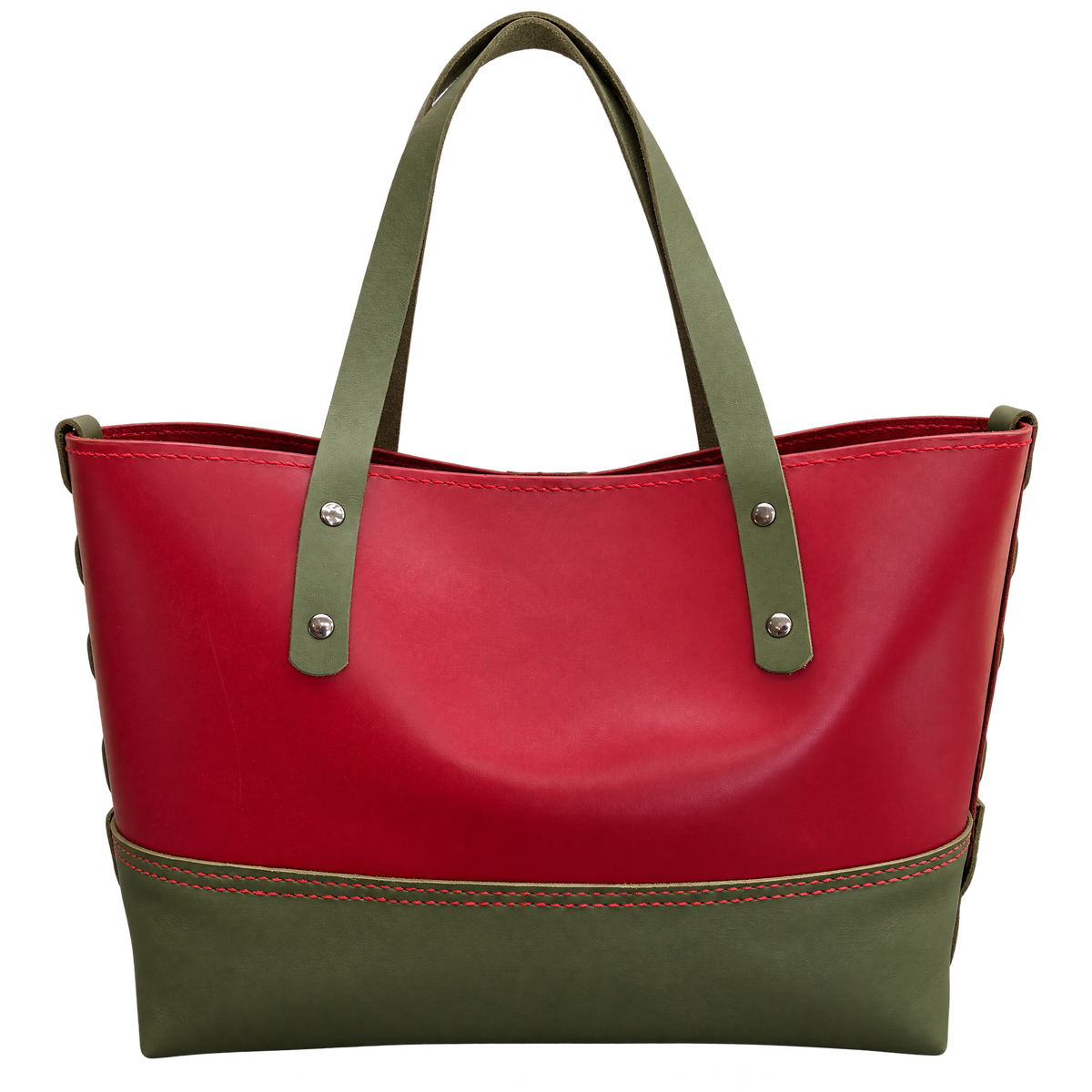 Red & Green Tote — Red Top