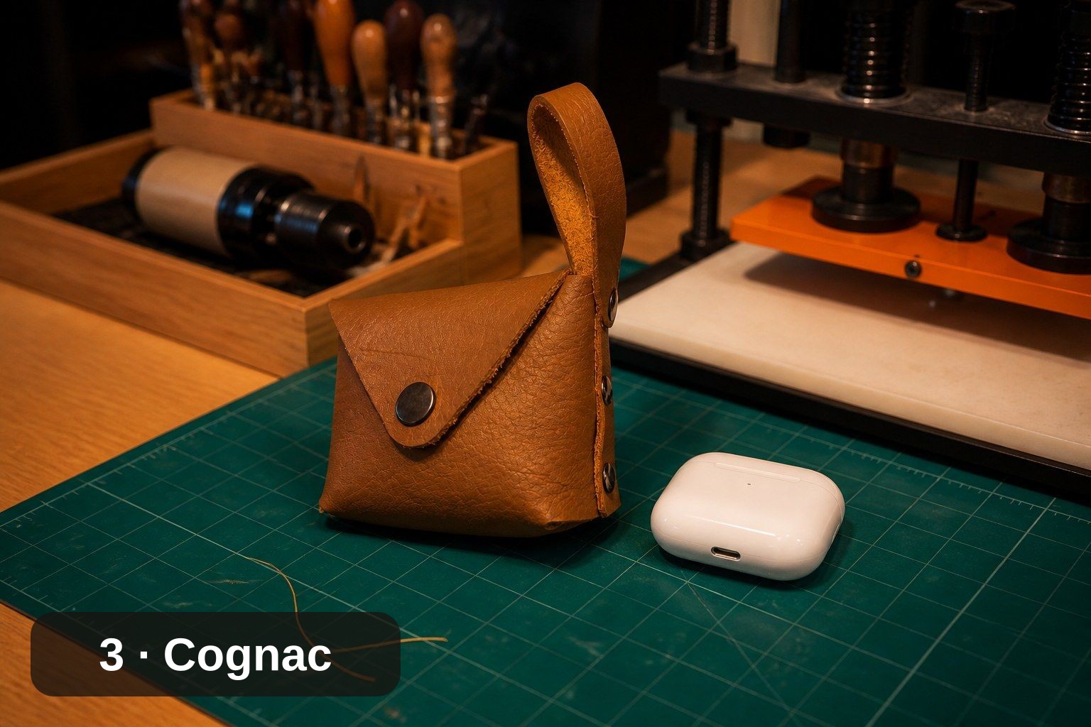 Monedero de cuero pequeño - Estuche para AirPods y lápiz labial