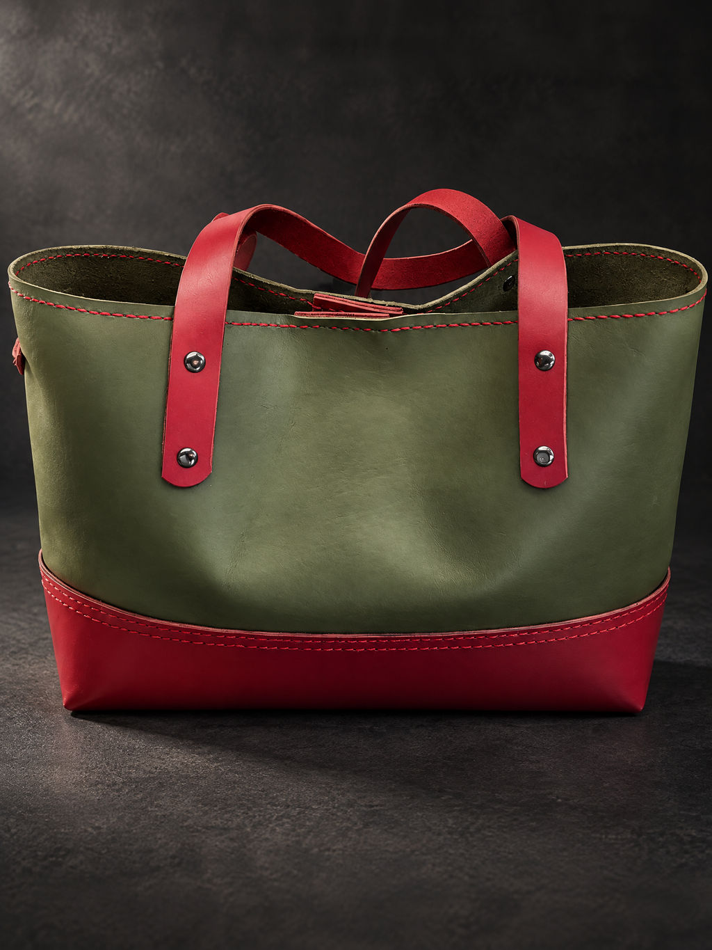 Green & Red Tote — Green Top