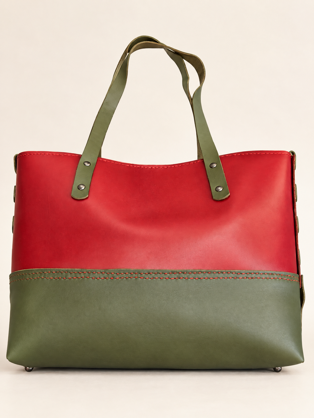 Red & Green Tote — Red Top