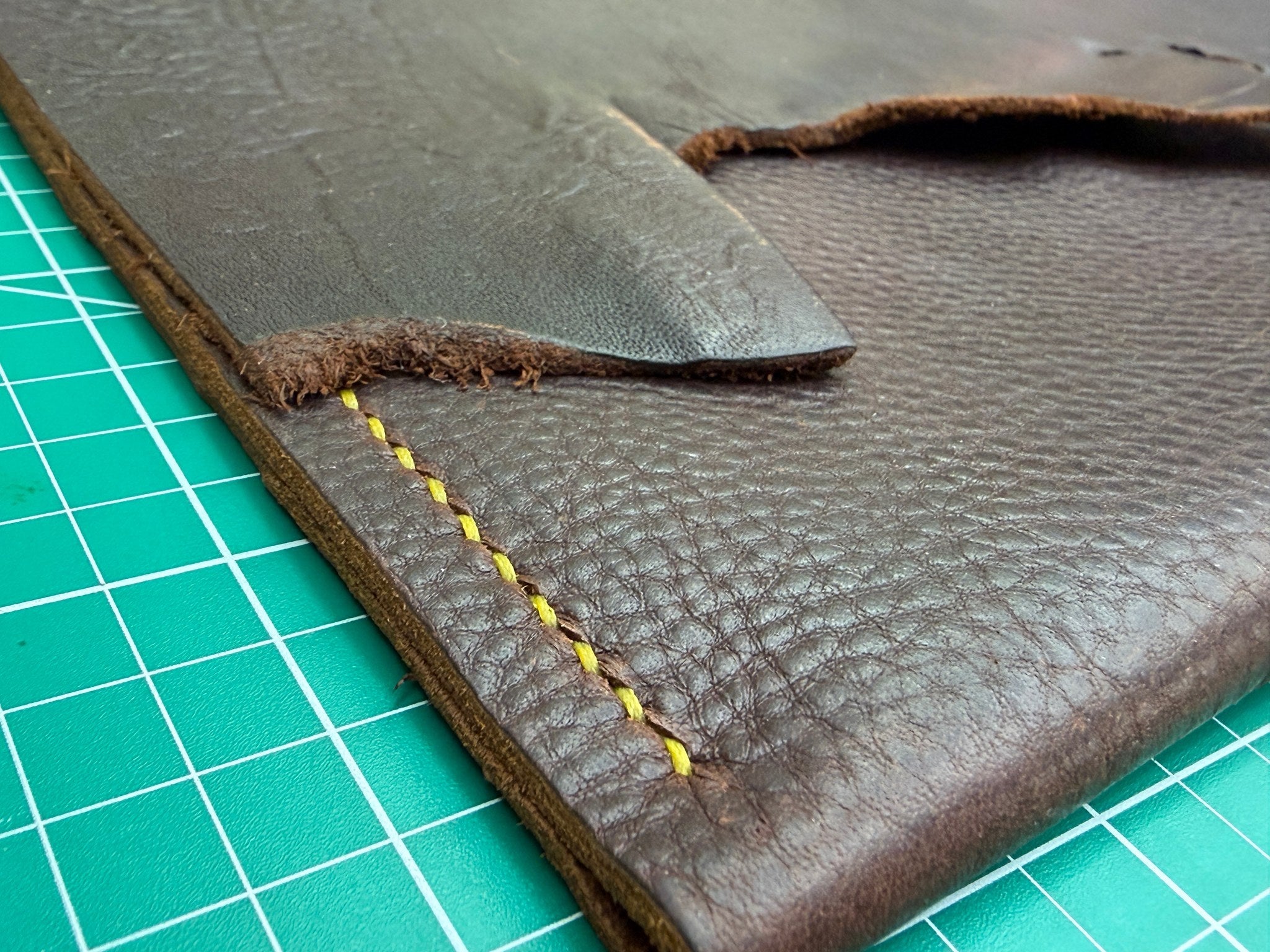 "Live Edge" Laptop Sleeve - Handmade Raw Leather