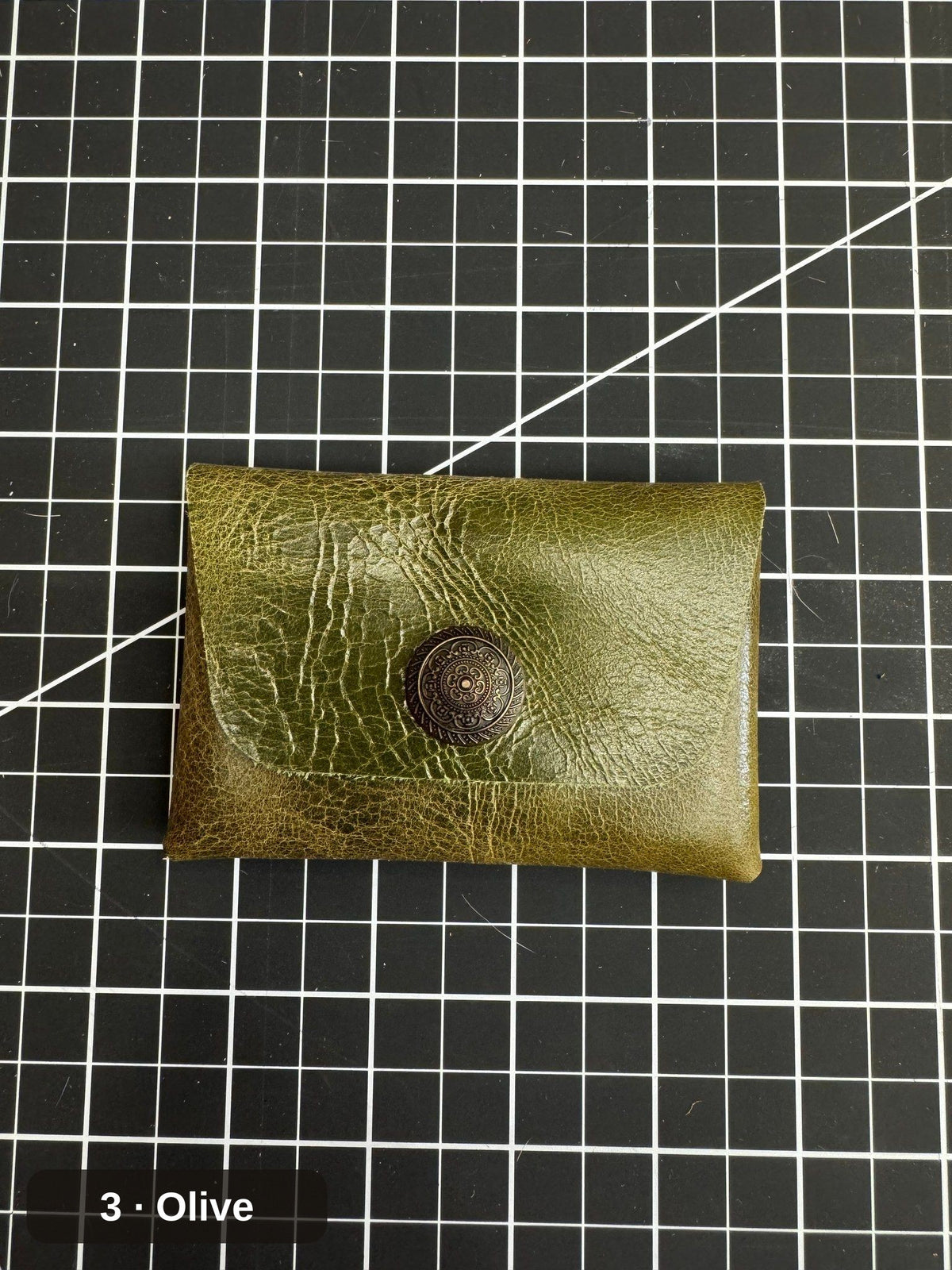 Leather Card Wallet, Stitchless Snap Closure