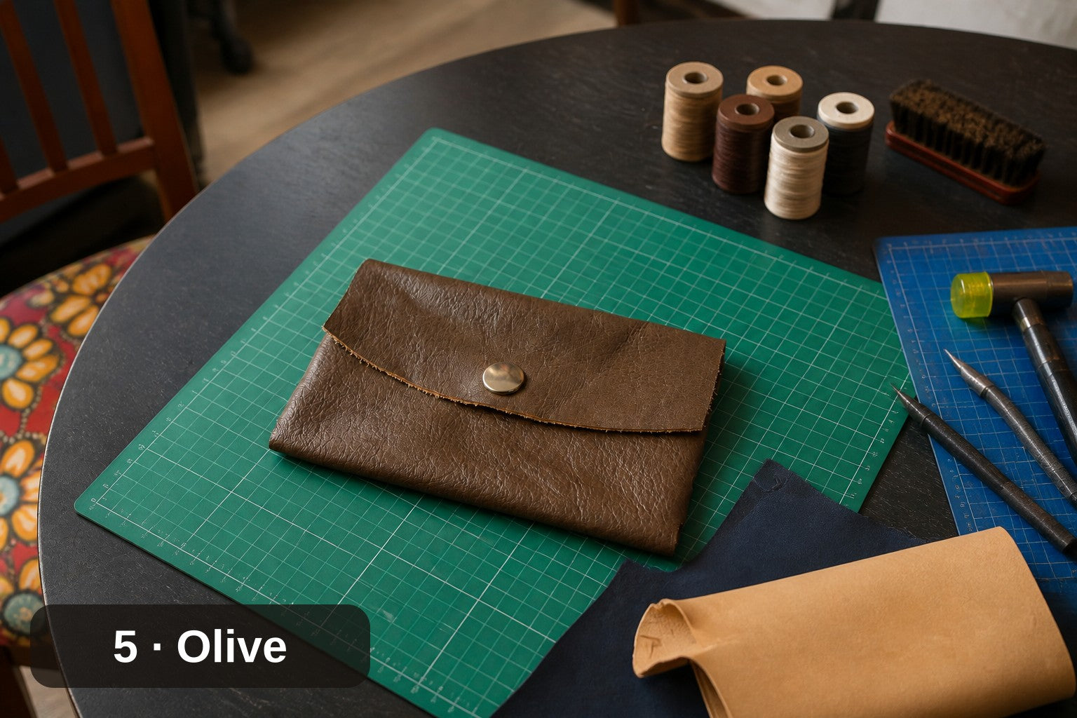 Billetera Lateral Tejida - Estuche de Cuero Hecho a Mano para Tarjetas y Efectivo