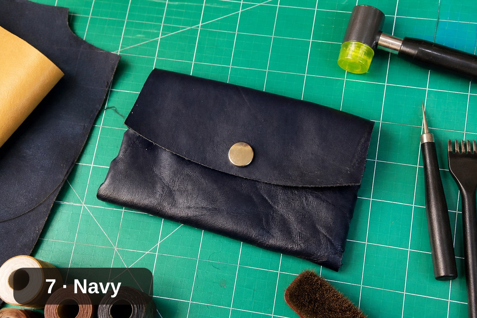 Billetera Lateral Tejida - Estuche de Cuero Hecho a Mano para Tarjetas y Efectivo