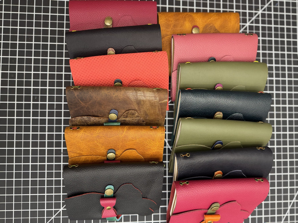 Bunny Journal Cover, Handmade Leather with Bow Tie Closure