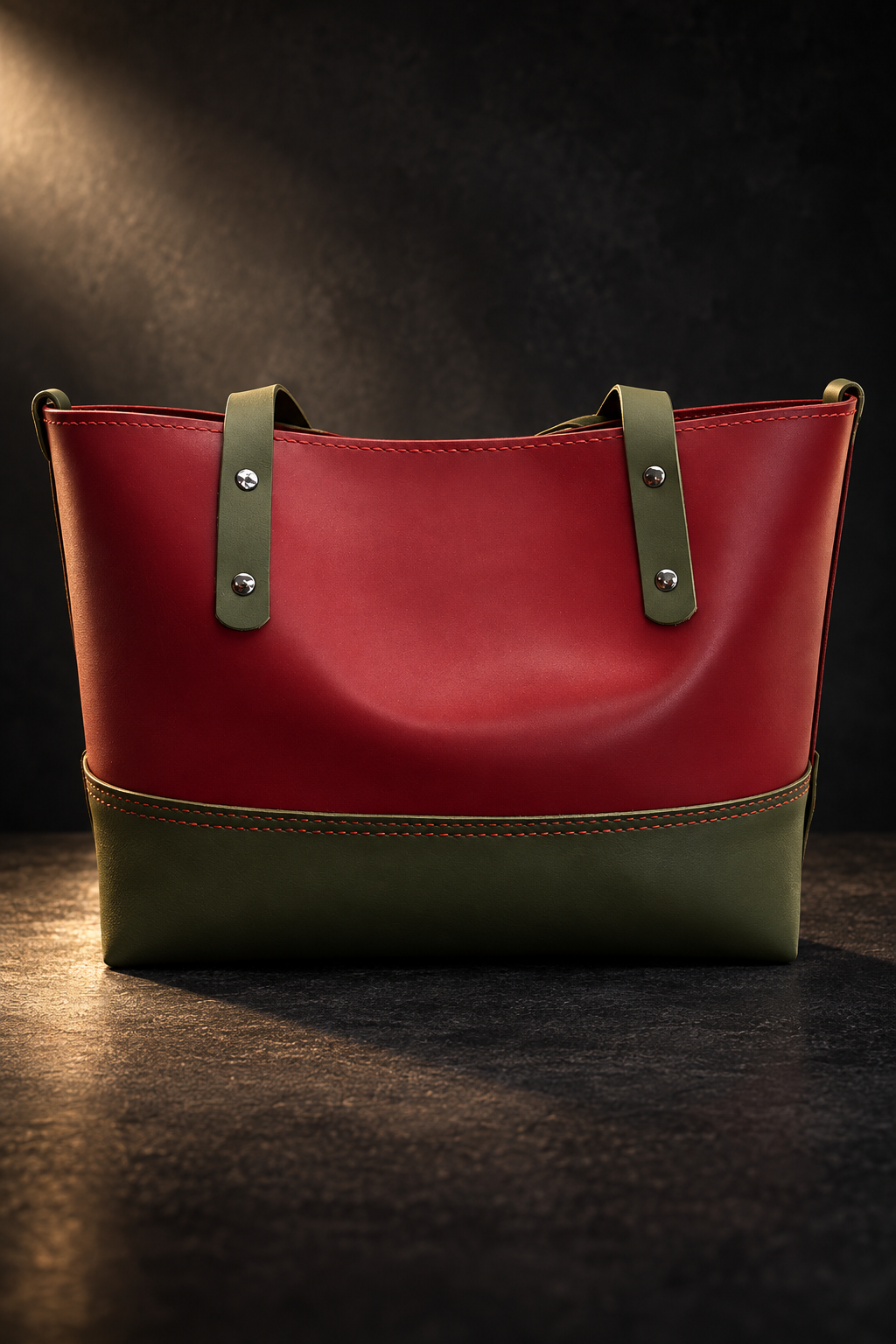 Red & Green Tote — Red Top