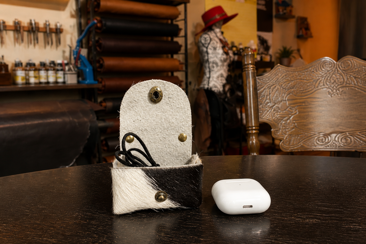 Mini Leather Coin/AirPods/Lipstick Case