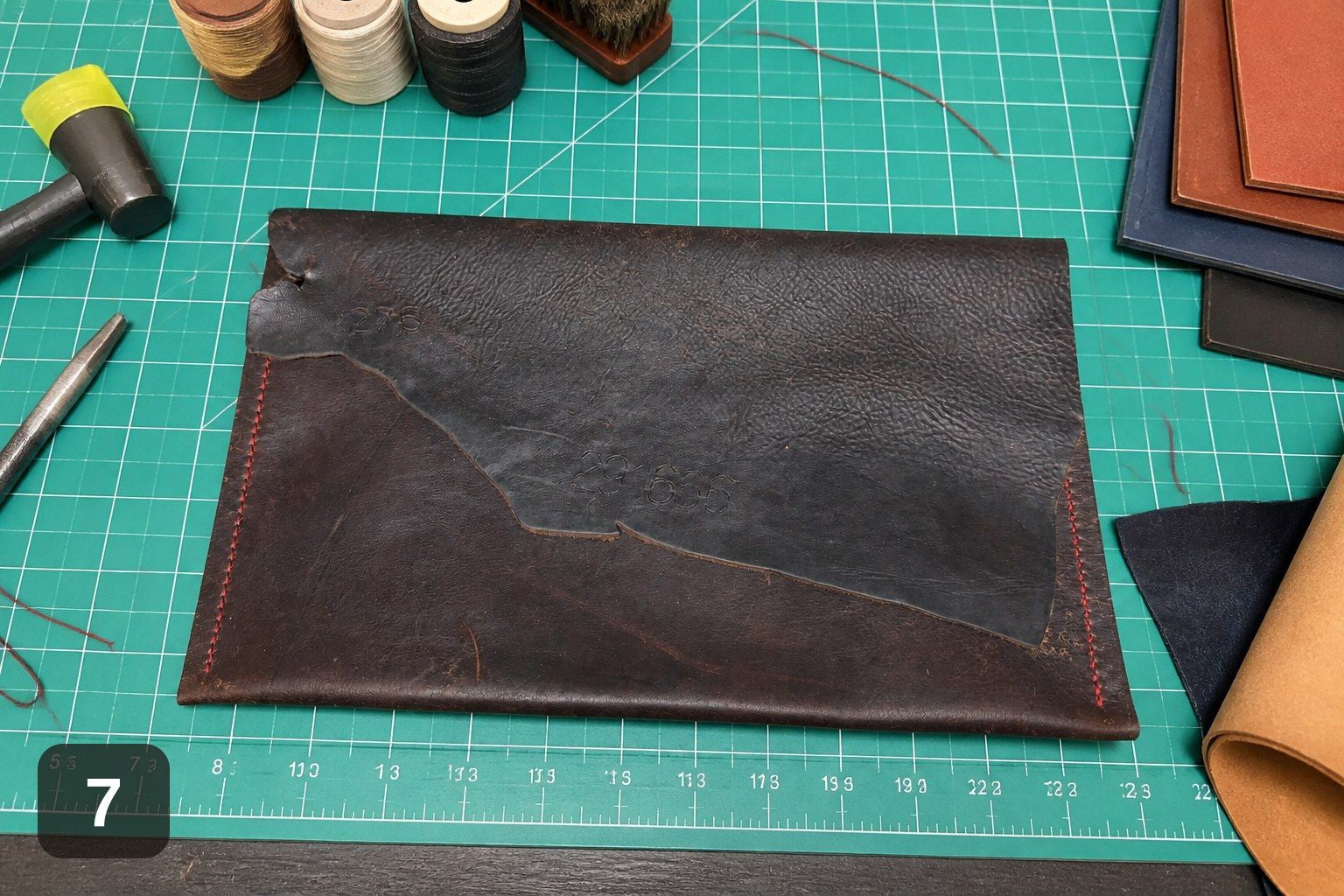 "Live Edge" Laptop Sleeve - Handmade Raw Leather