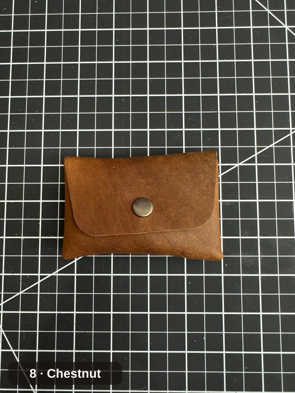Leather Card Wallet, Stitchless Snap Closure