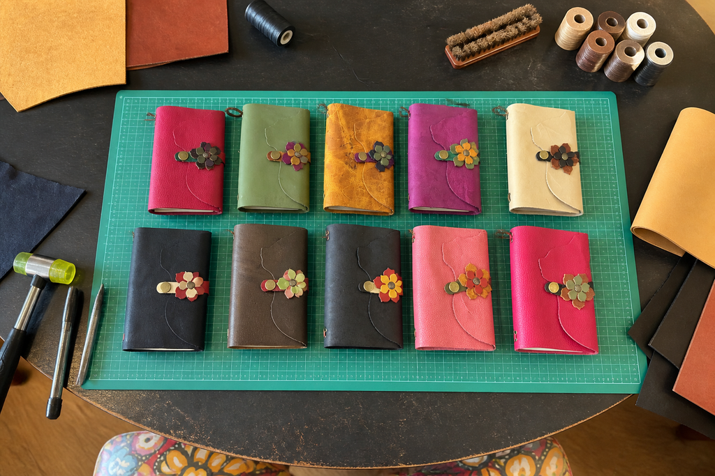 Cat Silhouette Leather Journal Cover, Many colors available