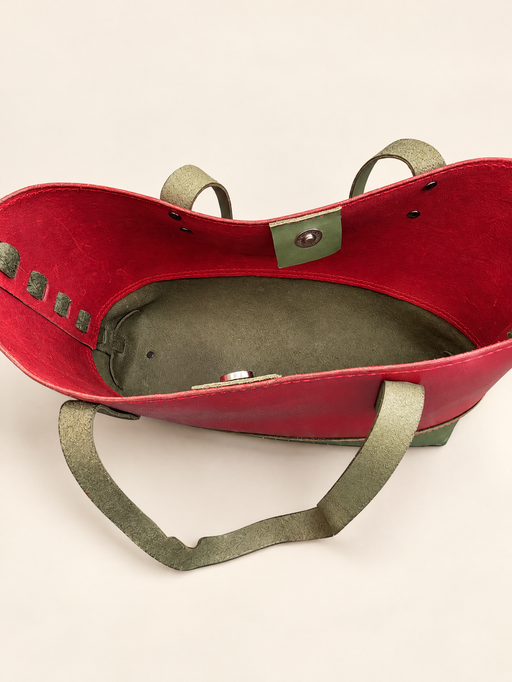 Red & Green Tote — Red Top