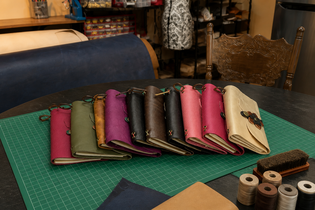 Cat Silhouette Leather Journal Cover, Many colors available