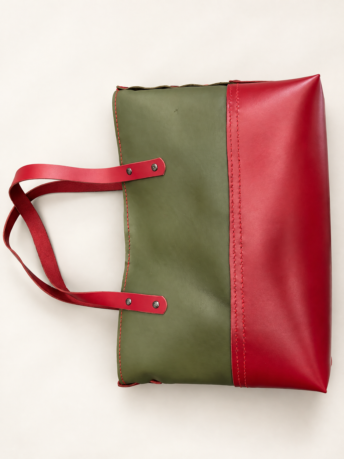 Green & Red Tote — Green Top