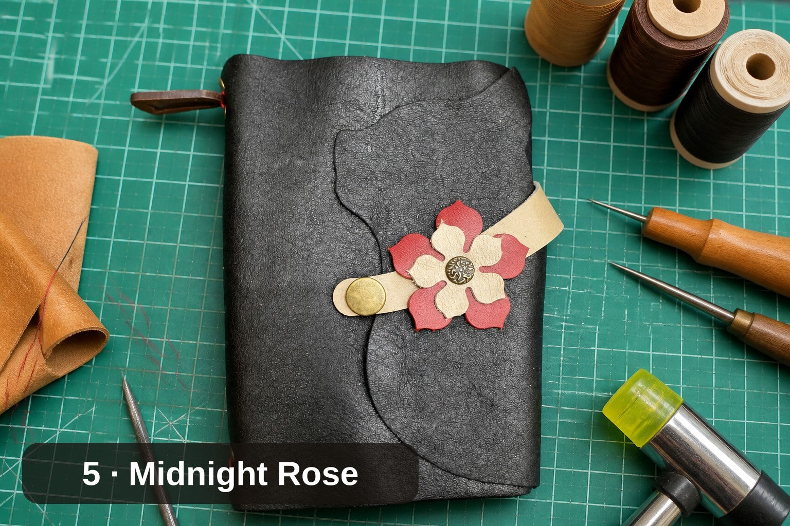Cat Silhouette Leather Journal Cover, Many colors available