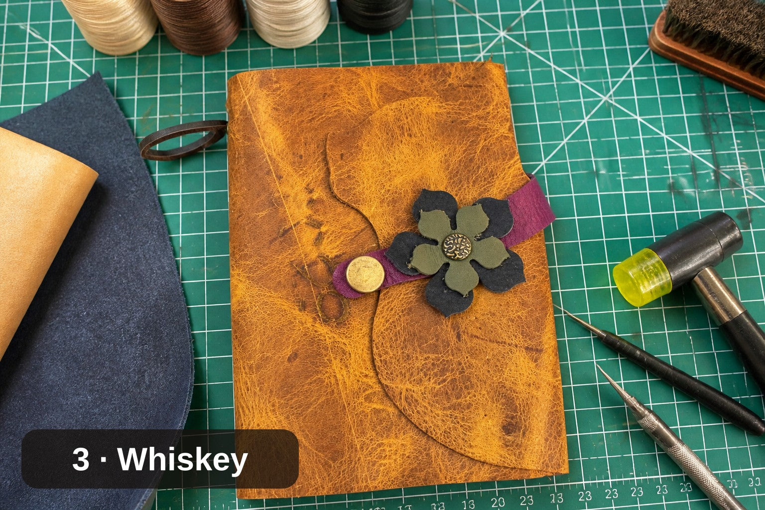 Cat Silhouette Leather Journal Cover, Many colors available