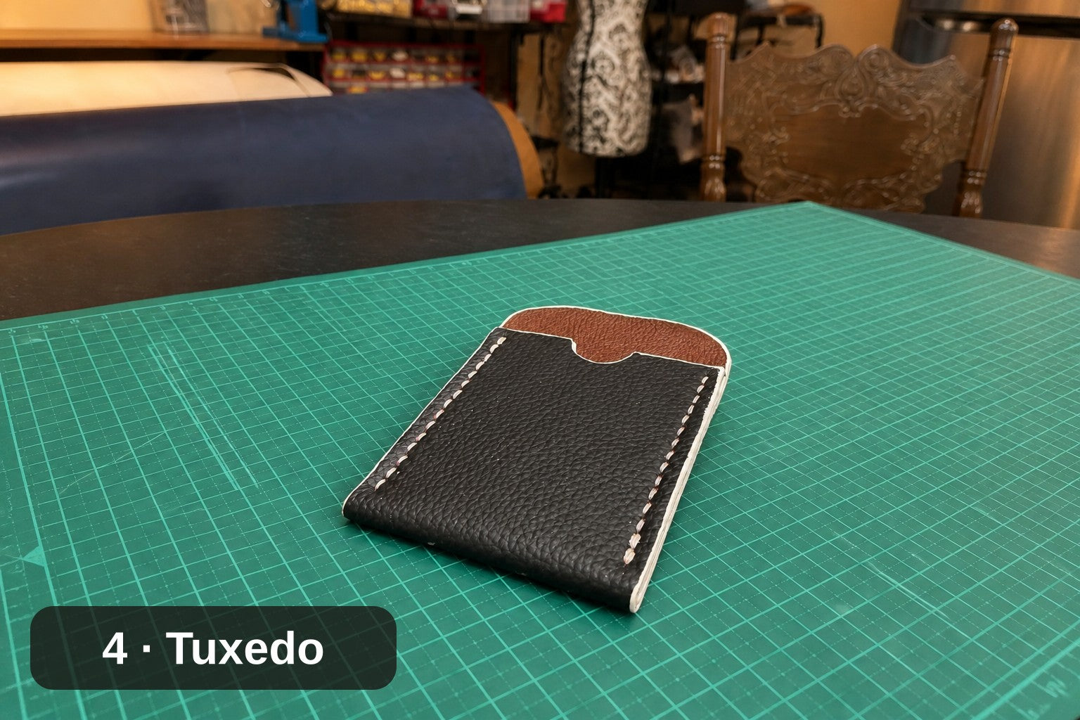 Billetera Tarjetero de Piel Plena Flor - Funda Fina Hecha a Mano