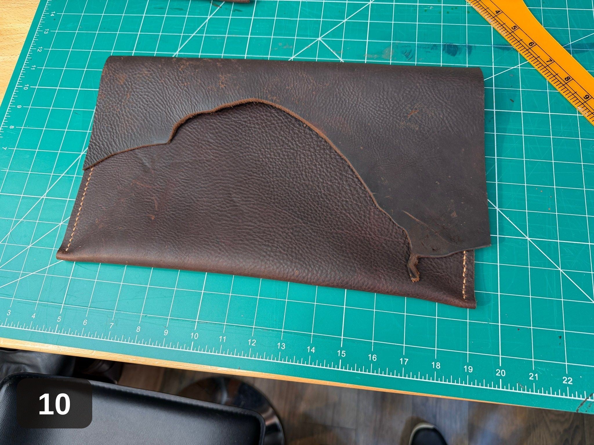 "Live Edge" Laptop Sleeve - Handmade Raw Leather