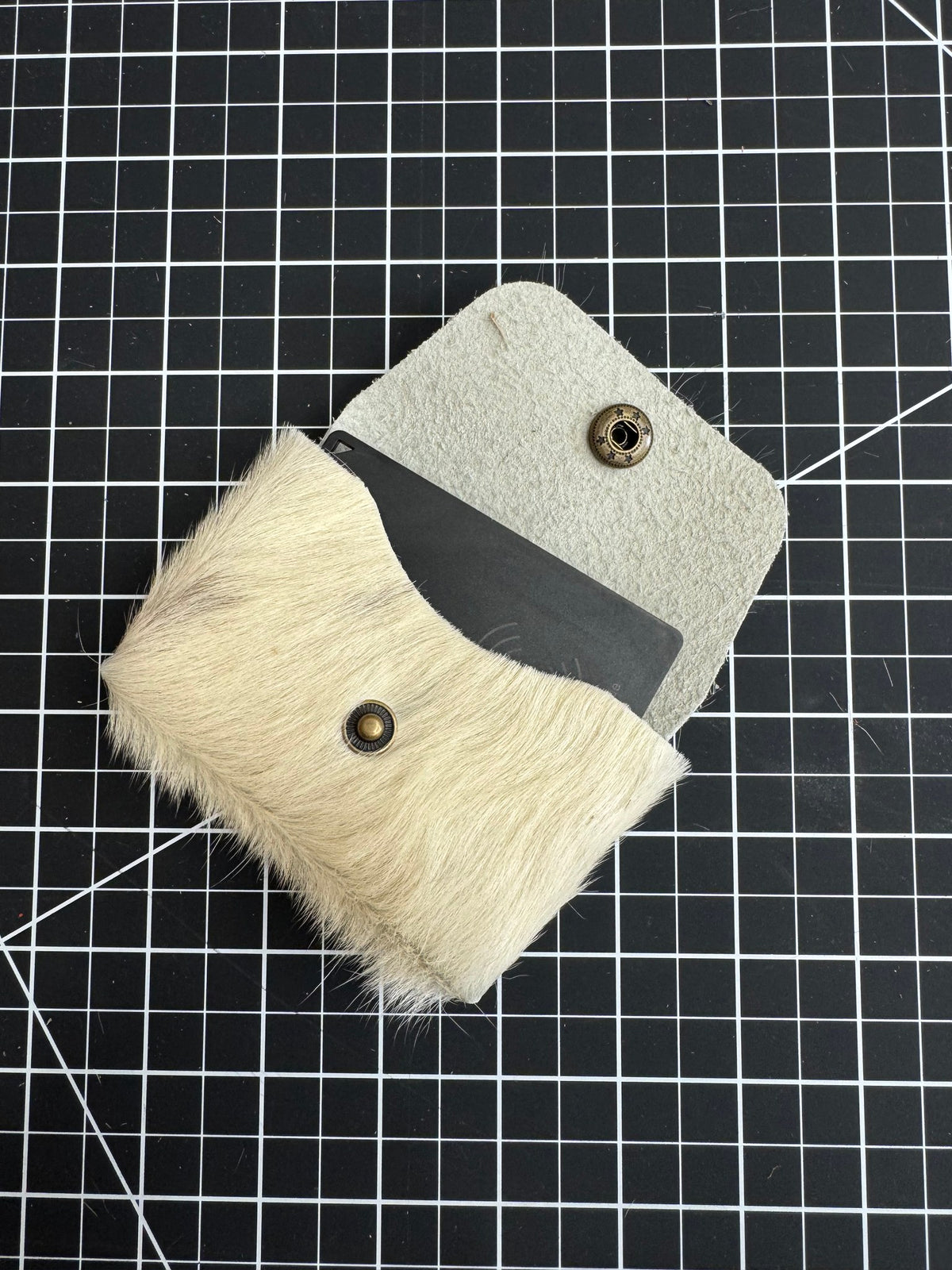 Leather Card Wallet, Stitchless Snap Closure