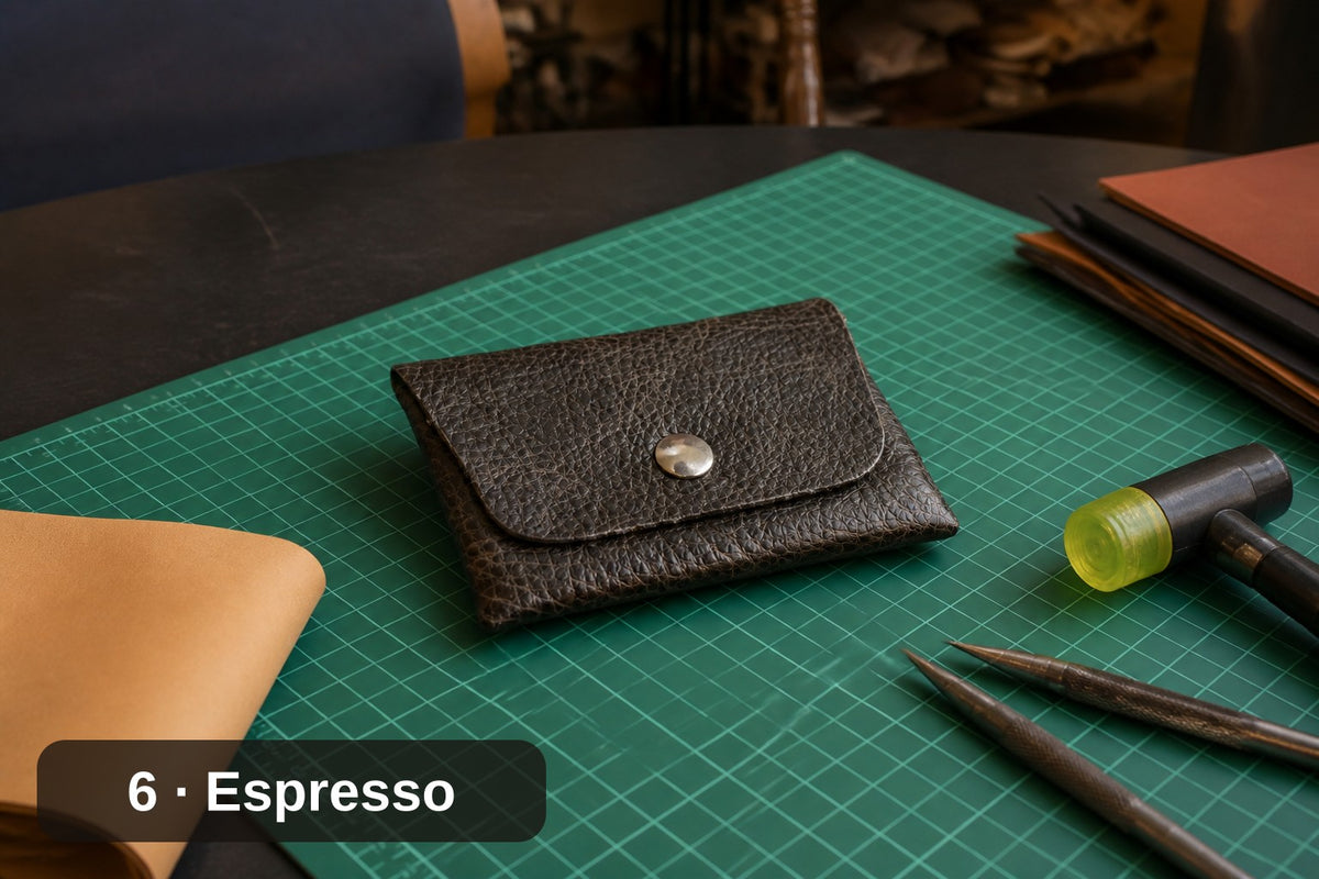 Leather Card Wallet, Stitchless Snap Closure