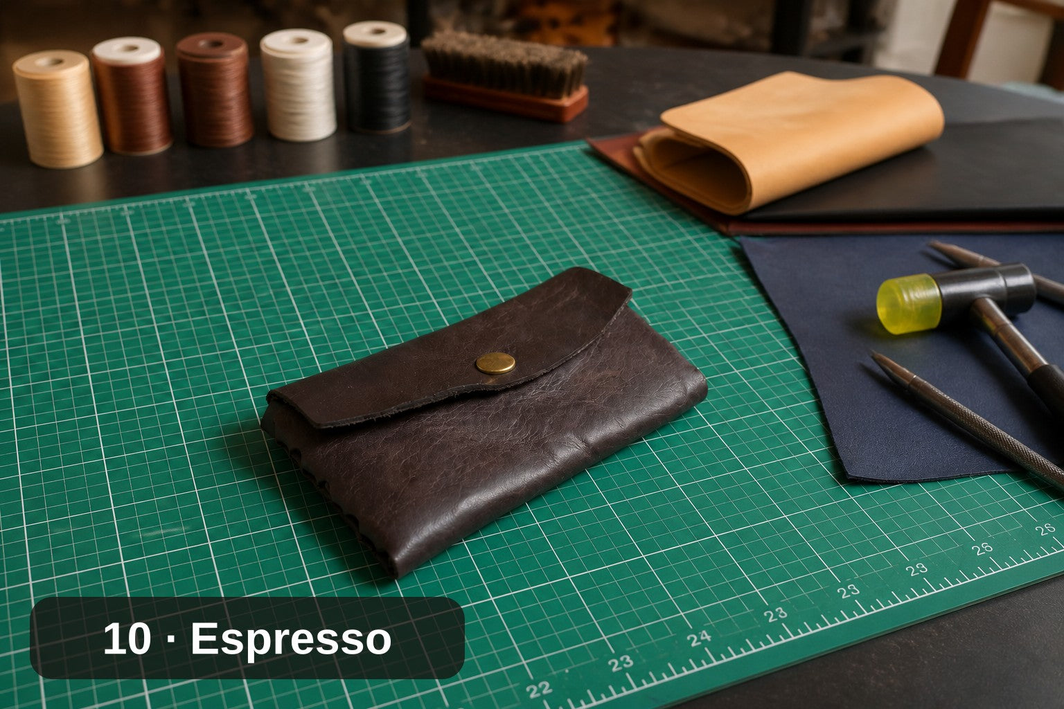 Billetera Lateral Tejida - Estuche de Cuero Hecho a Mano para Tarjetas y Efectivo