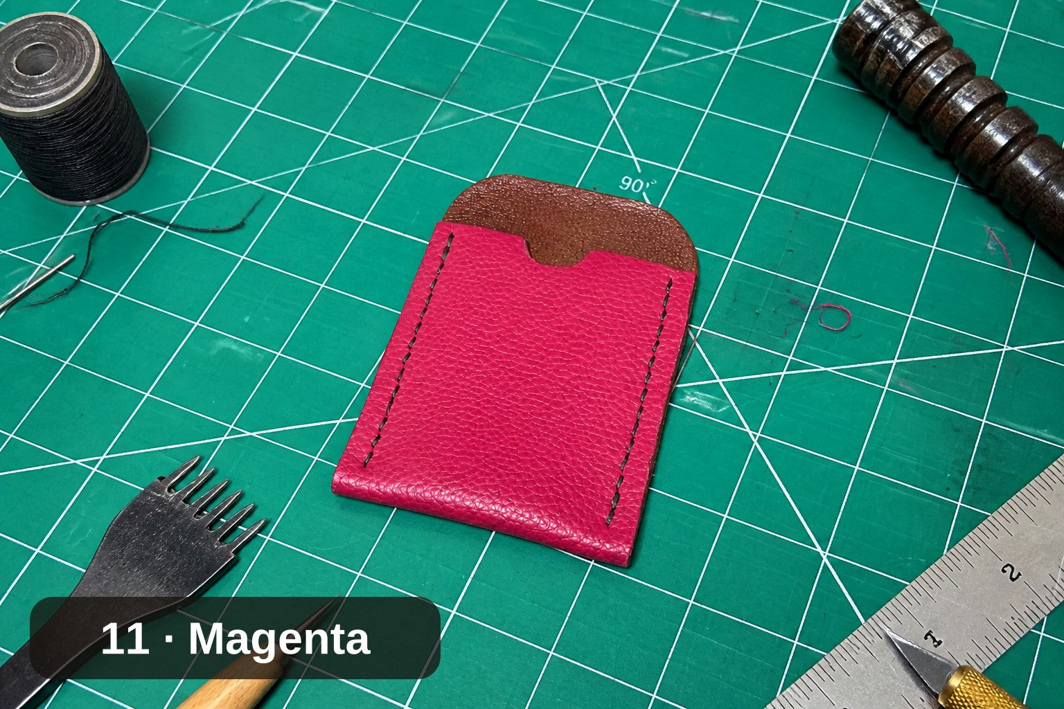 Billetera Tarjetero de Piel Plena Flor - Funda Fina Hecha a Mano