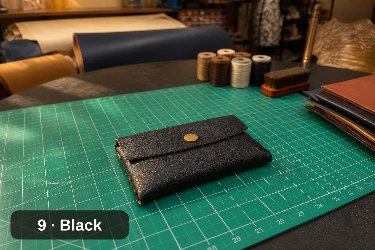 Billetera Lateral Tejida - Estuche de Cuero Hecho a Mano para Tarjetas y Efectivo