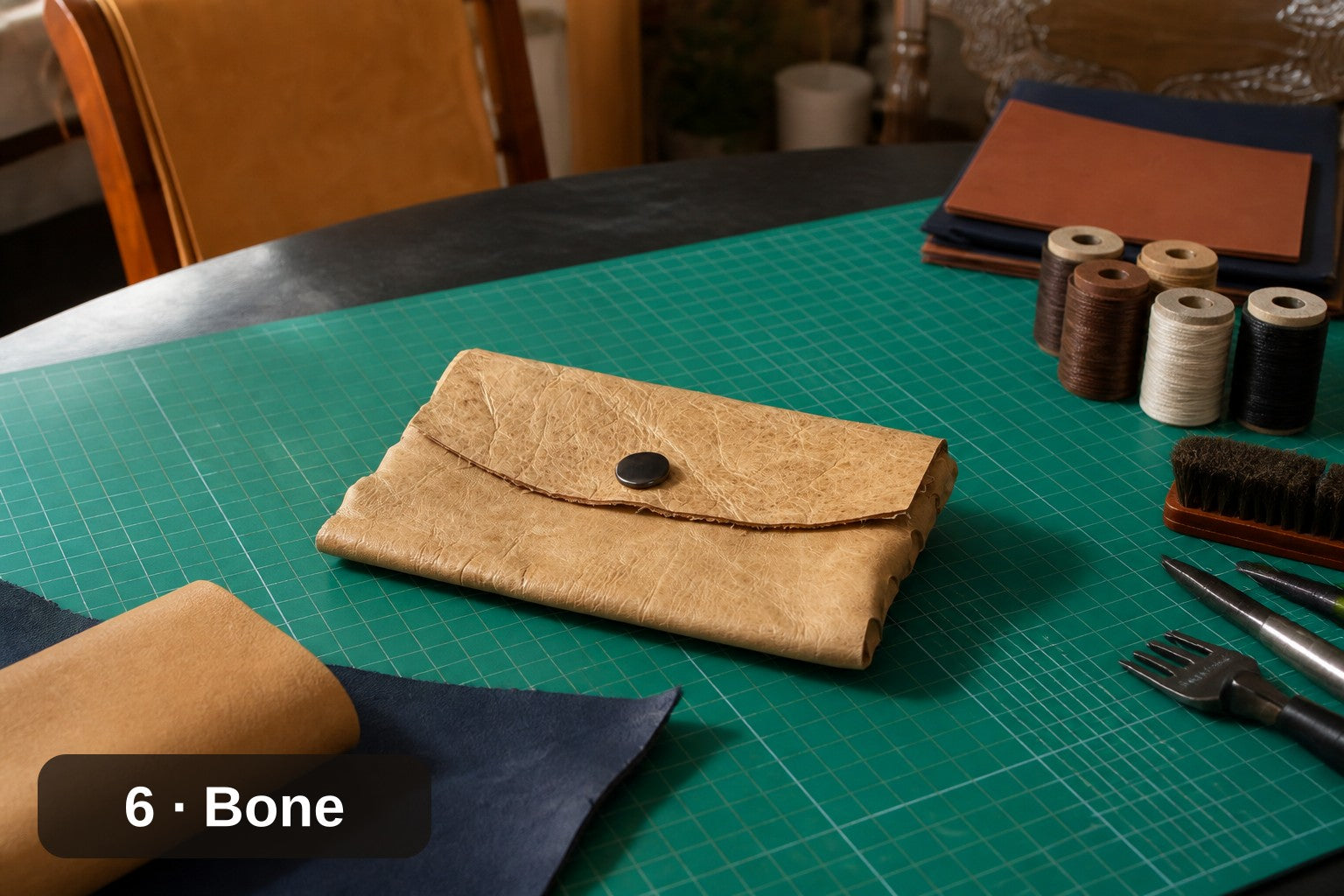 Billetera Lateral Tejida - Estuche de Cuero Hecho a Mano para Tarjetas y Efectivo