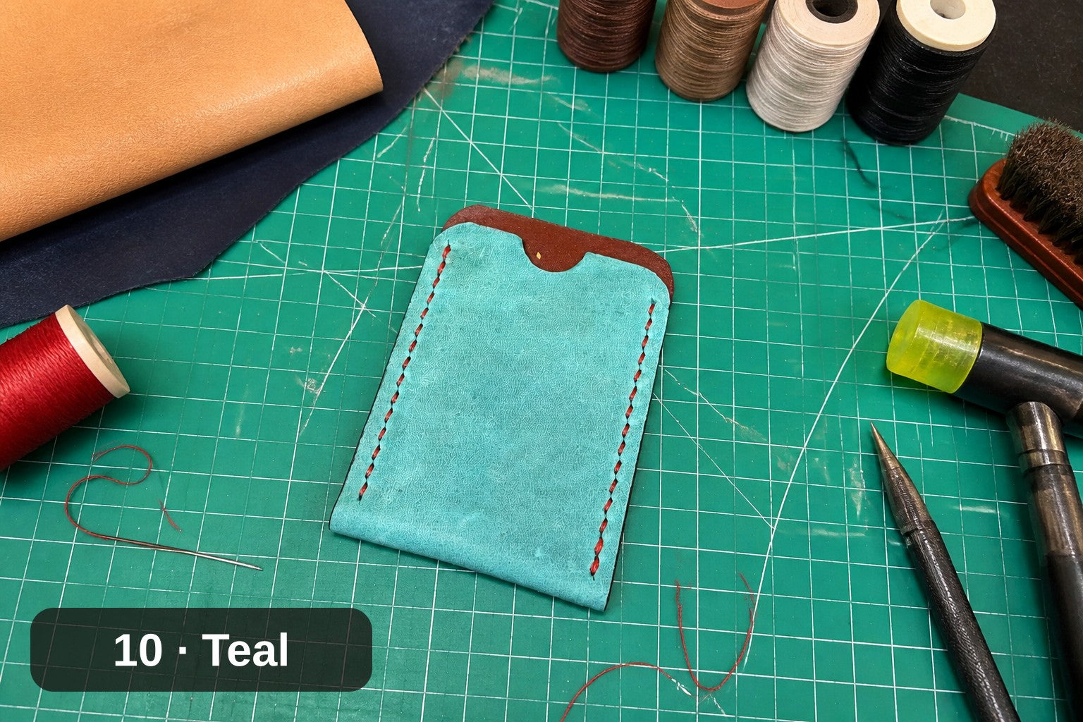 Billetera Tarjetero de Piel Plena Flor - Funda Fina Hecha a Mano
