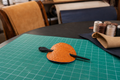 Leather Hair Barrette - Tan Stamped