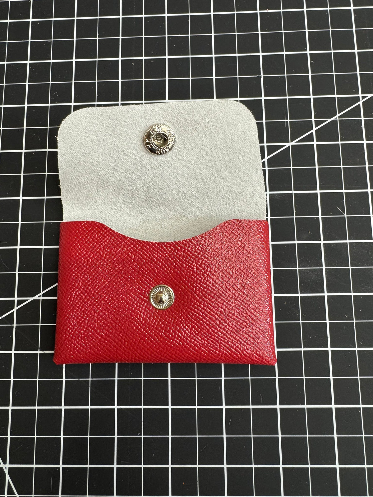 Leather Card Wallet, Stitchless Snap Closure