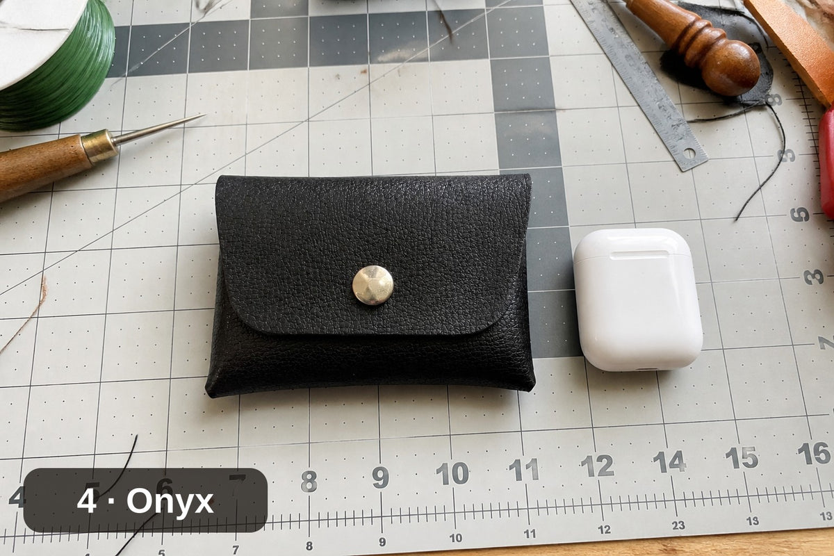 Leather Card Wallet, Stitchless Snap Closure