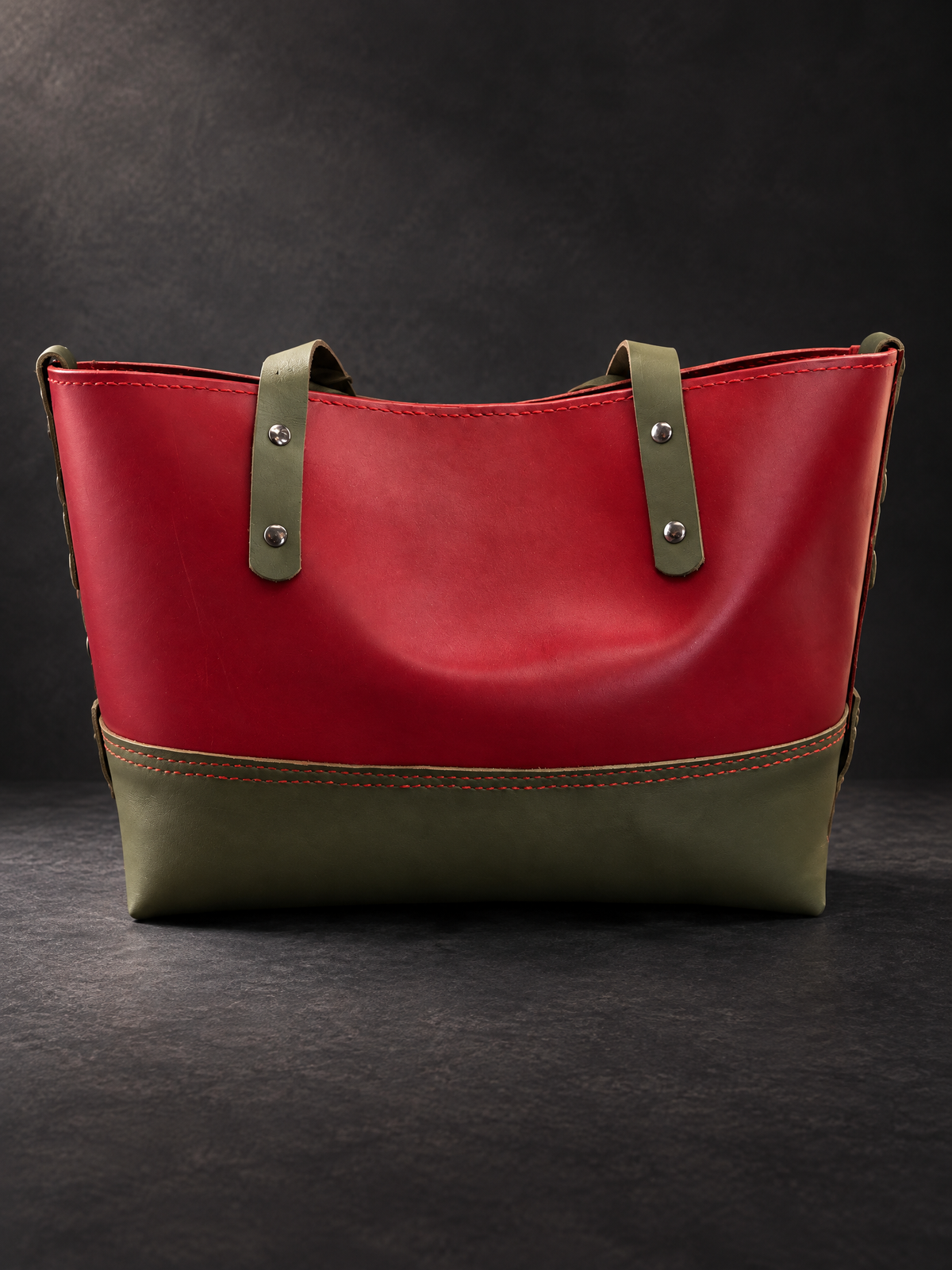 Red & Green Tote — Red Top